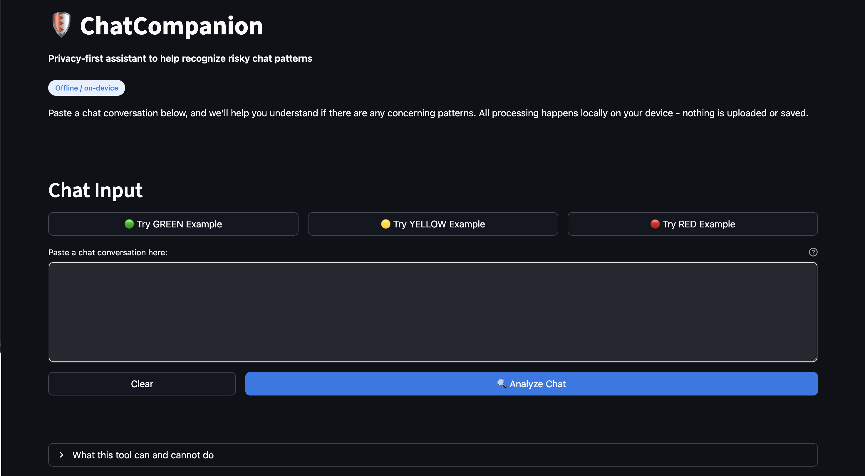 ChatCompanion Main Interface