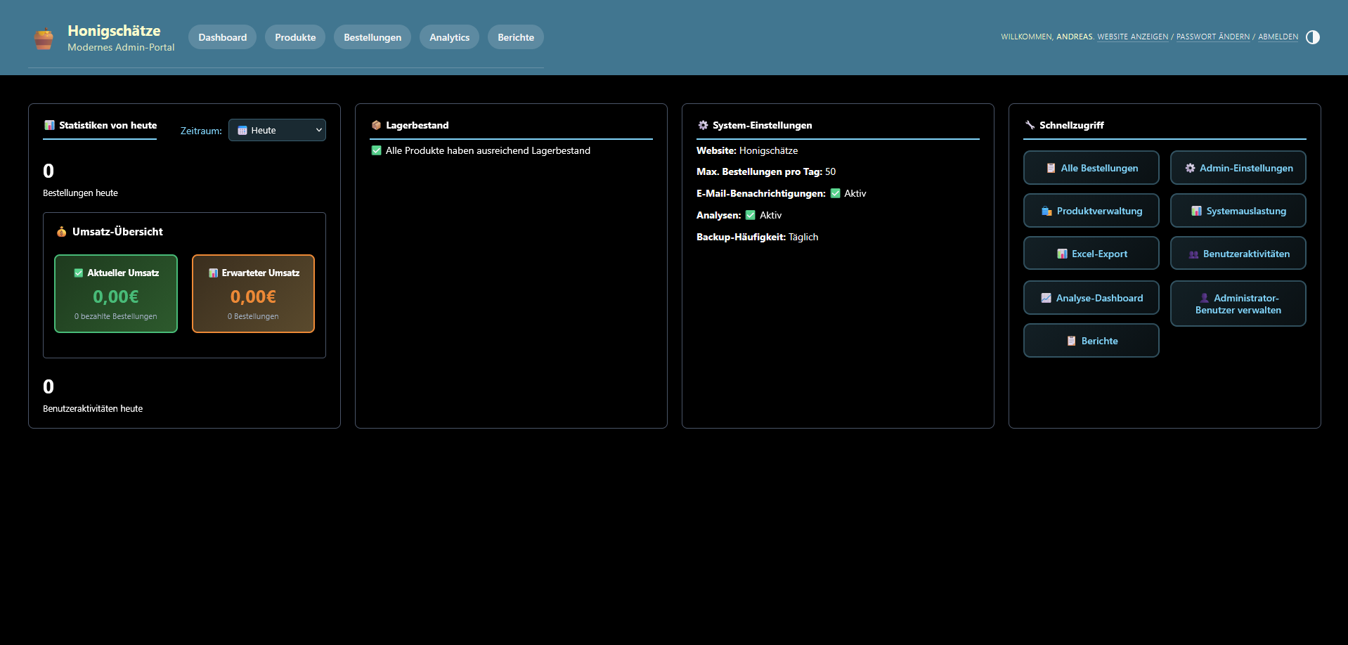 Honey Treasures Admin Dashboard